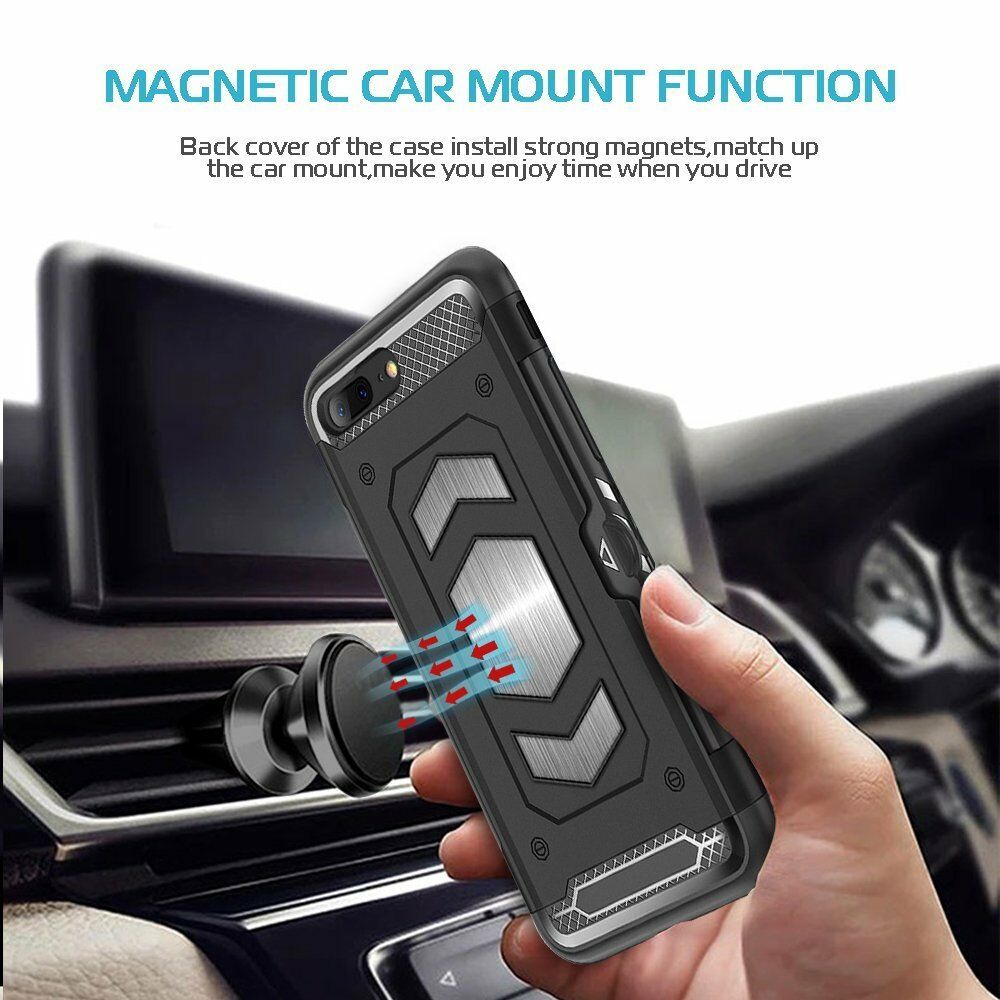 Protectores para celular  para Apple  iPhone 7 Plus / 8 Plus Funda reforzada con porta tarjeta Negro